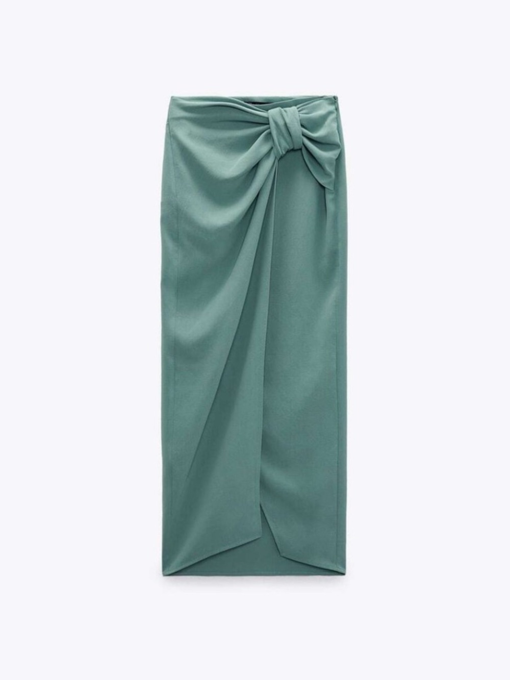 ZARA Knot Front Maxi Skirt in Teal
